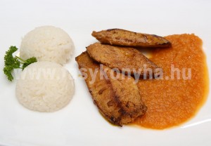 foetel Hízott kacsamáj birsalma chutney val jázminrizzsel