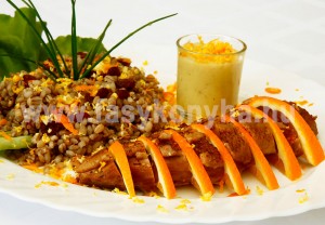 foetel Narancsos kacsamell mazsolás árpagyöngyével