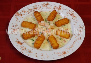 foetel Petrezselymes fokhagymás garnélarák burgonyakrokettel