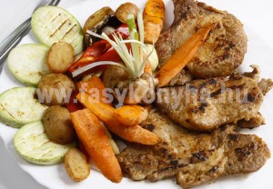 foetel Roston sült sertéskaraj zöldségekkel