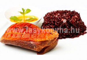 foetel Rozmaringos kacsamell fekete rizzsel narancsmártással 