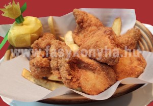 foetel Rántott csibefalatok sült burgonyával